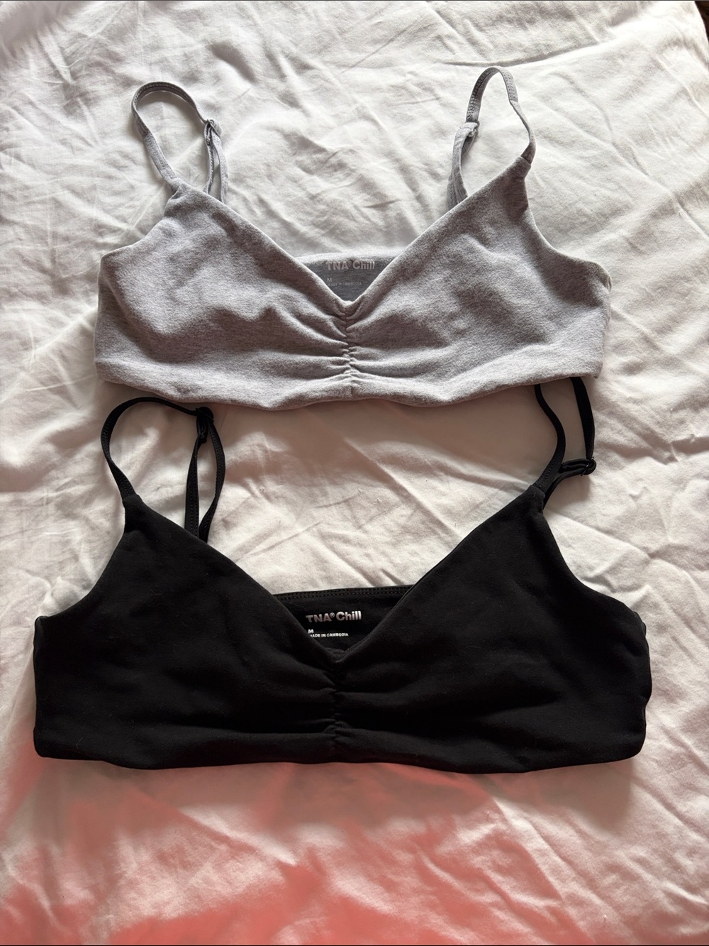 TNA- Two-Pack Women's Seamless Bralette Set - Gray & Black